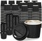 100 Set 4oz Disposable Espresso Cups with Lids Ripple Corrugated Paper Disposable Coffee Insulated Hot Ripple Cups for hot Chocolate, Tea, and Cocoa Drinks